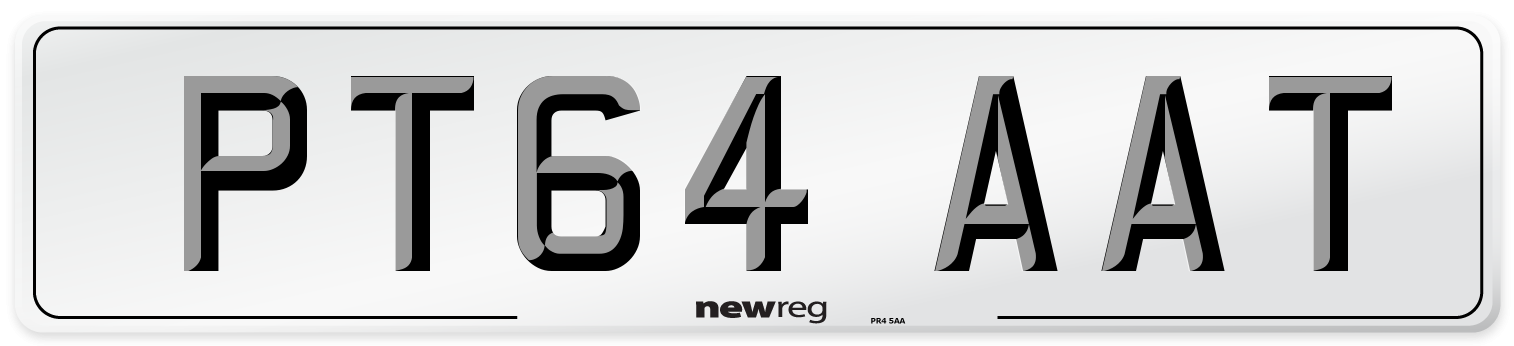 PT64 AAT Number Plate from New Reg
